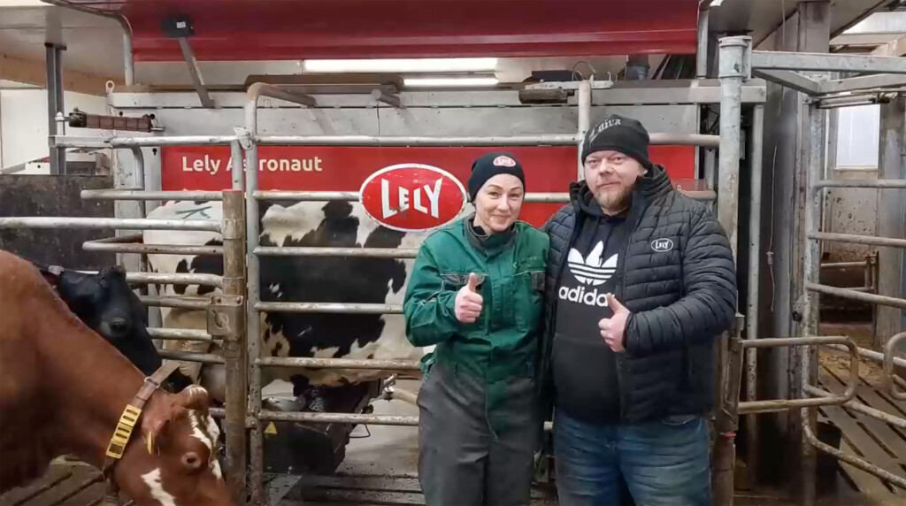 Svitlana ja Joni Loiva tekevät erinomaisia maitotuotoksia lely-lypsyroboteilla