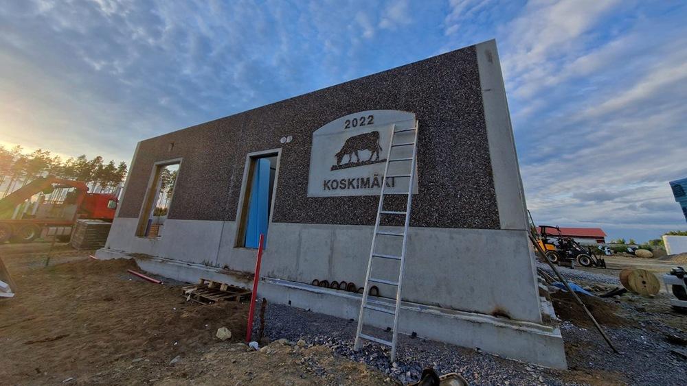 Koskimäen maitotilan pihaton rakennustyömaa