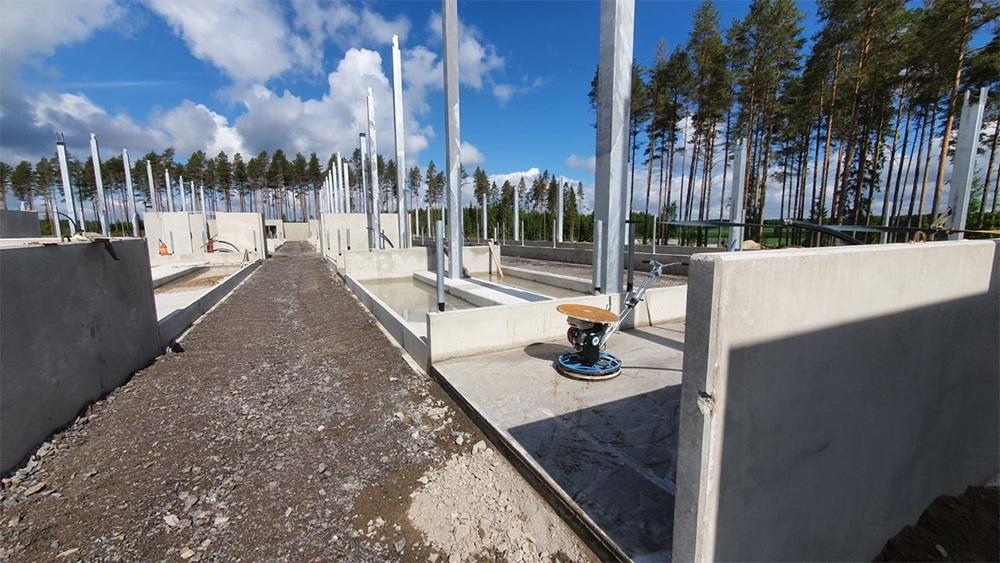 Koskimäen maitotilan pihaton rakennustyömaa
