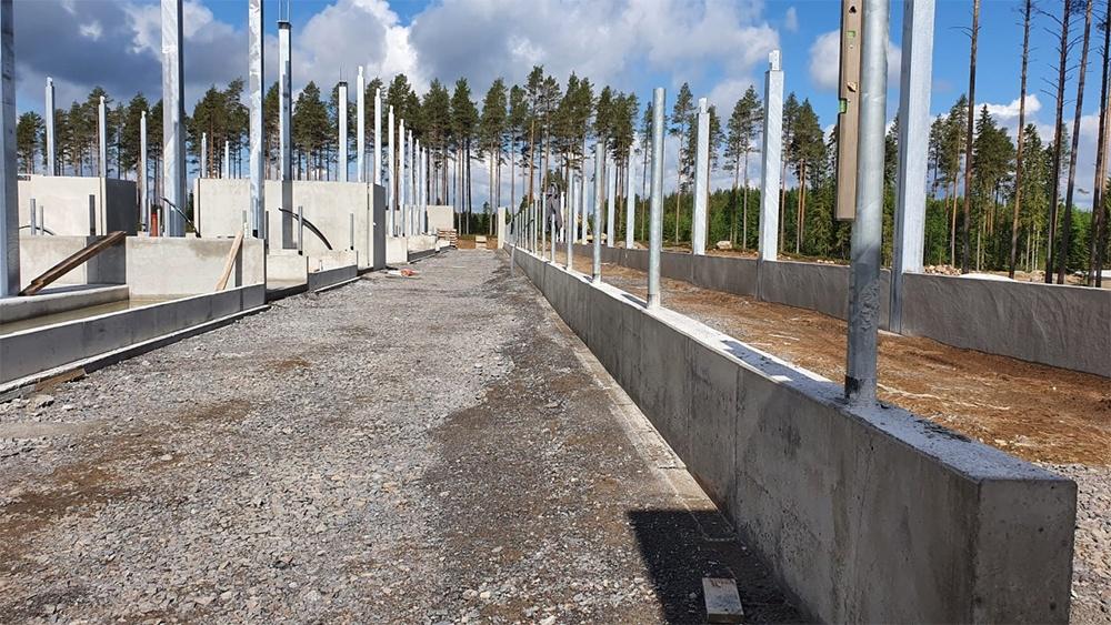 Koskimäen maitotilan pihaton rakennustyömaa