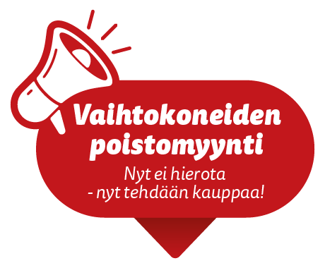 Vaihtokoneiden poistomyynti
